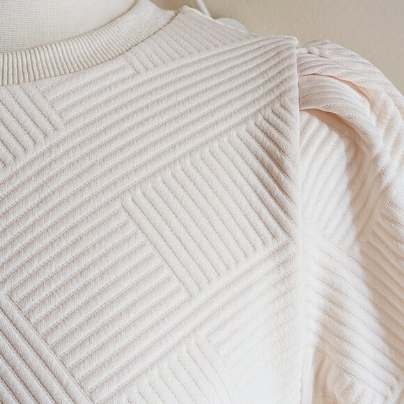 NEW 1X-3X Textured Shift Dress in Ivory Comfortable Versatile Winter Jodifl Plus - Picture 3 of 3